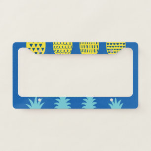 Fun Pineapple Vintage Card Design License Plate Frame