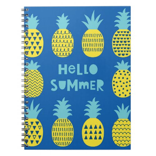 Fun Pineapple Vintage Card Design Notebook