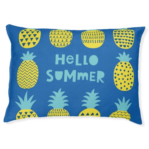 Fun Pineapple Vintage Card Design Pet Bed