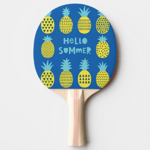 Fun Pineapple Vintage Card Design Ping Pong Paddle