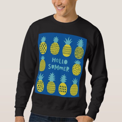 Fun Pineapple Vintage Card Design Sweatshirt