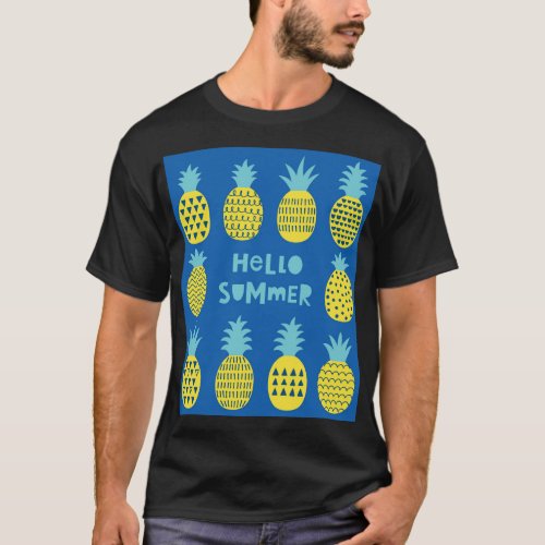 Fun Pineapple Vintage Card Design T_Shirt