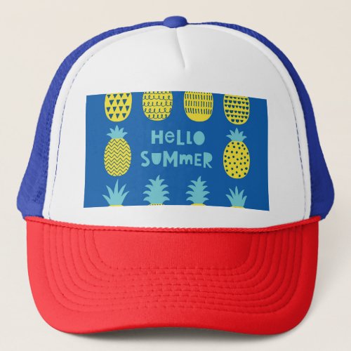 Fun Pineapple Vintage Card Design Trucker Hat