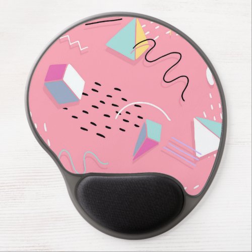 Fun Pink 1990s Throwback Graphics Gel Mouse Pad