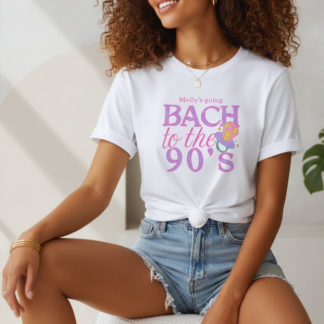 Fun Pink 90s Retro Bachelorette T-Shirt (90s Retro Bachelorette T-Shirt
)