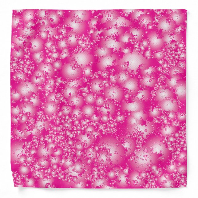 Fun PINK Abstract Ink Super Splash pattern Bandana (Front)