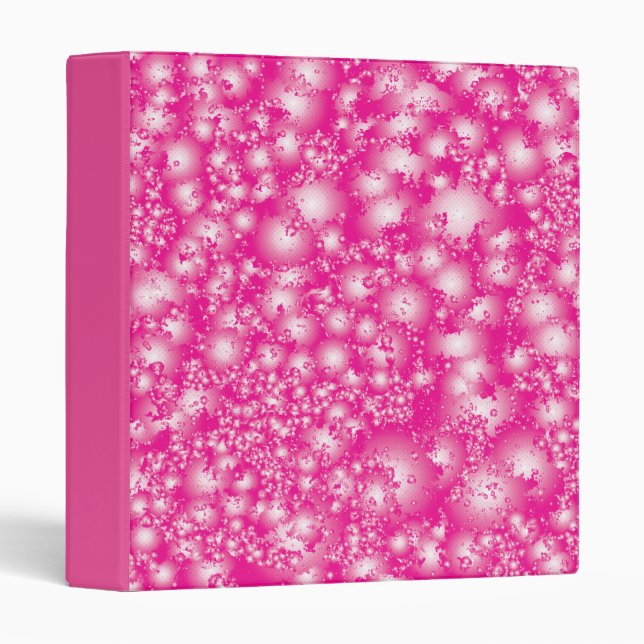Fun PINK Abstract Ink Super Splash pattern Binder (Front/Spine)