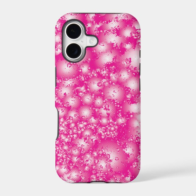 Fun PINK Abstract Ink Super Splash pattern Iphone Case (Back)