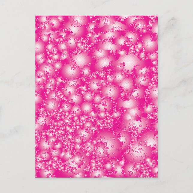 Fun PINK Abstract Ink Super Splash pattern Postcard (Front)