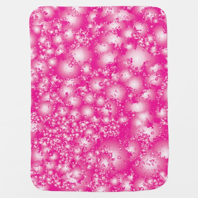 Fun PINK Abstract Ink Super Splash pattern Receiving Blanket (Front)