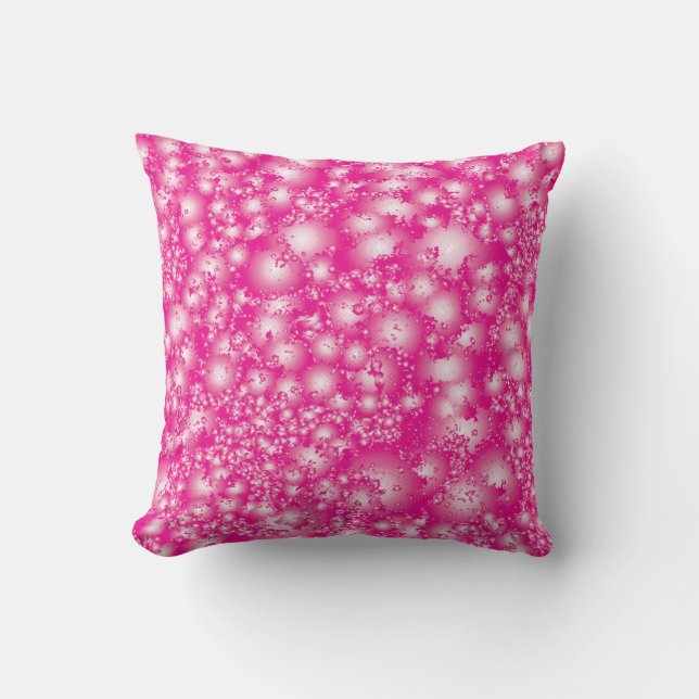 Fun PINK Abstract Ink Super Splash pattern Throw Pillow (Front)