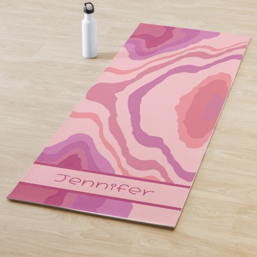 Fun Pink Abstract Modern Girly Inspirivity Yoga Mat