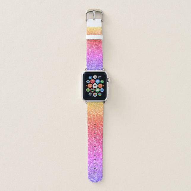 Fun Pink And Purple Glimmer Apple Watch Band (Front)