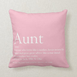 Fun Pink Aunt Definition Quote Throw Pillow