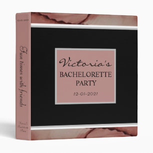 Fun Pink Bachelorette Party Activity Photo 3 Ring Binder