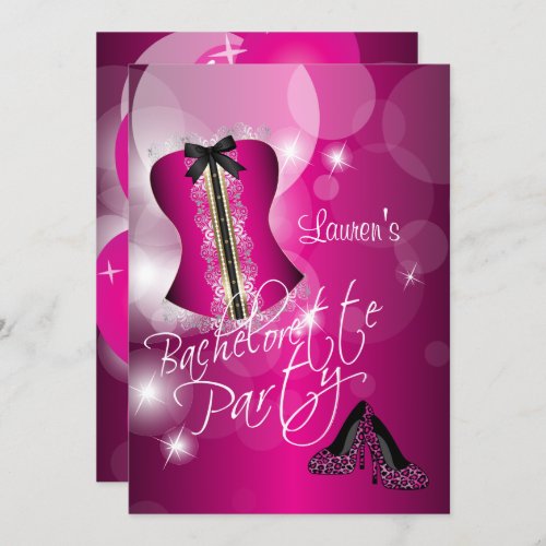 Fun Pink Bachelorette Party Invitation