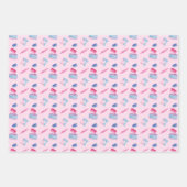 Fun Pink Blue Baking Utensils & Marble Glaze Cake Wrapping Paper Sheets (Front 3)