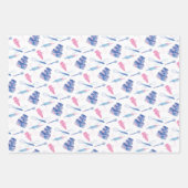 Fun Pink Blue Baking Utensils & Marble Glaze Cake Wrapping Paper Sheets (Front)