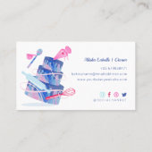 Fun Pink Blue Marble Bakery Cakes Tools & Utensils Business Card (Back)