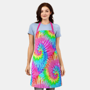 Fun Pink & Blue Psychedelic Girly Tie Dye Retro Apron
