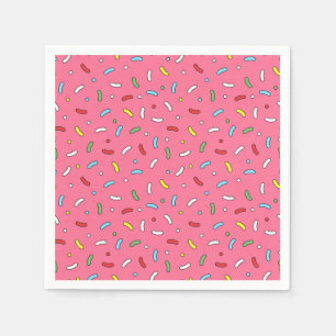 Fun Pink Candy Sprinkles Pattern Napkins
