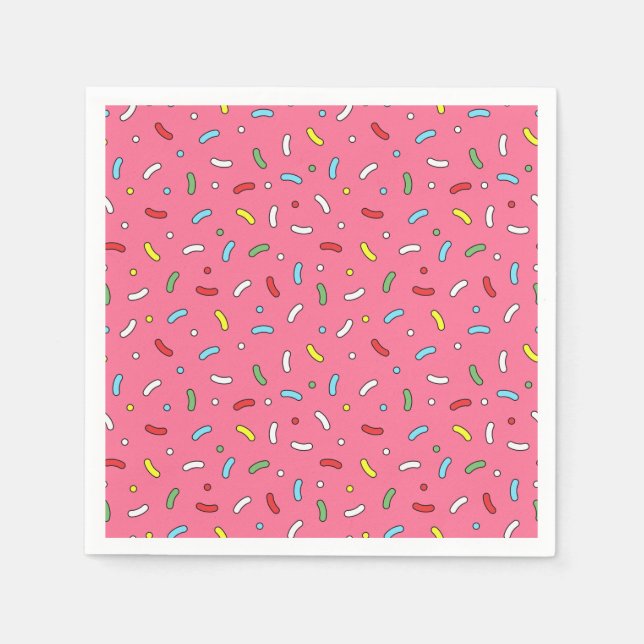 Fun Pink Candy Sprinkles Pattern Napkins (Front)