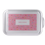 Fun Pink Candy Sprinkles Pattern Personalised Cake Pan