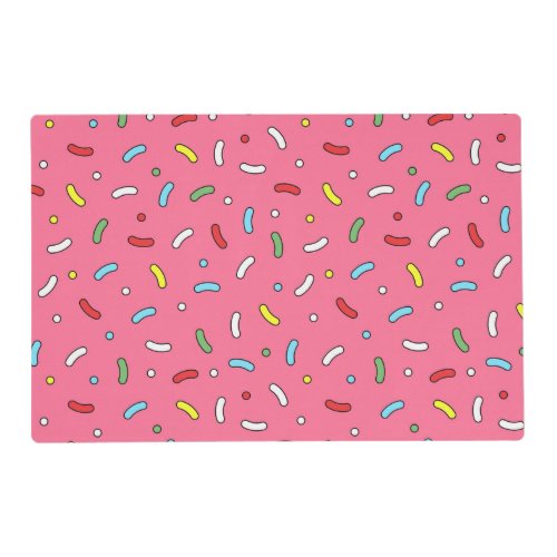 Fun Pink Candy Sprinkles Pattern Placemat