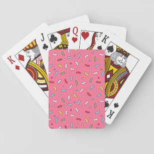 Fun Pink Candy Sprinkles Pattern Playing Cards