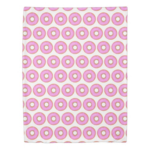 Fun Pink Donut Disturb Cartoon Donuts Duvet Cover