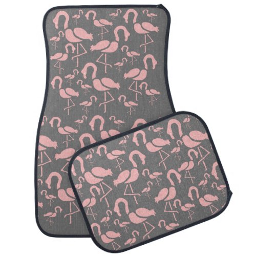 Fun Pink Flamingo bird art Car Floor Mat