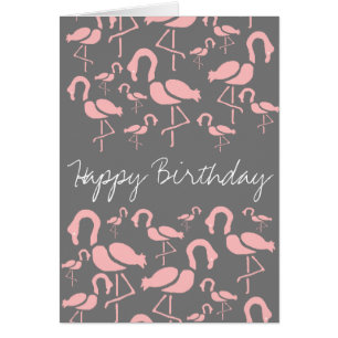 Fun Pink Flamingo bird art Cards