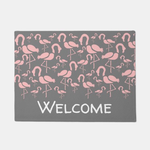 Fun Pink Flamingo bird art Doormat