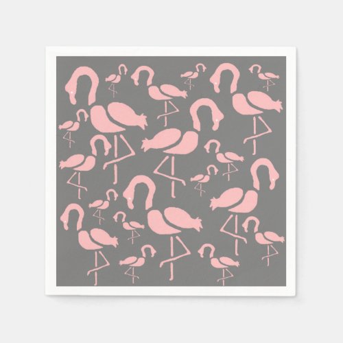 Fun Pink Flamingo bird art Napkins