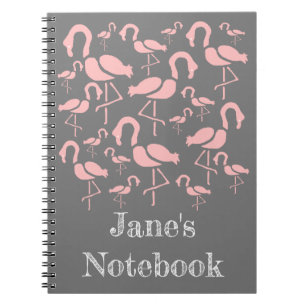 Fun Pink Flamingo bird art Notebook