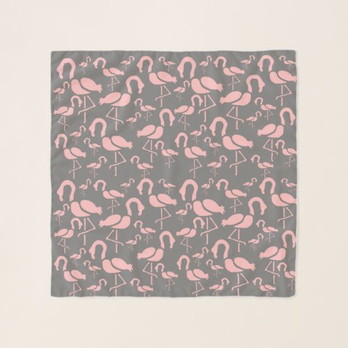 Fun Pink Flamingo bird art Scarf