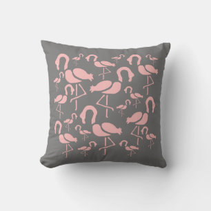 Fun Pink Flamingo bird art Throw Pillow