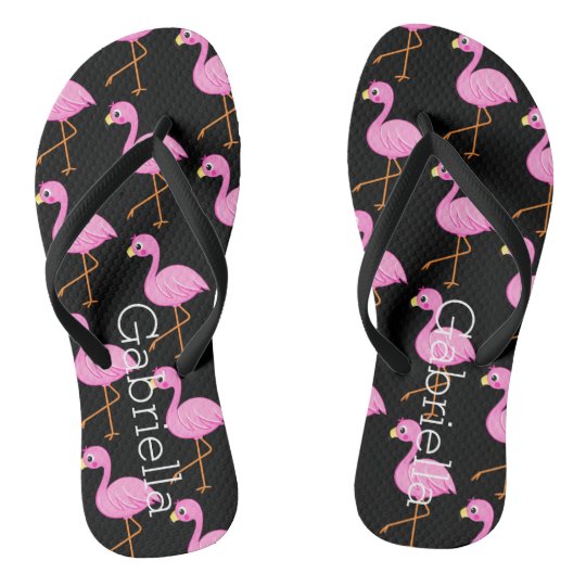 pink flamingo flip flops