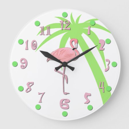 Fun Pink Flamingo Wall Clock