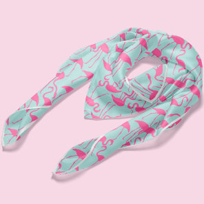 Fun Pink Flamingos Pattern Scarf
