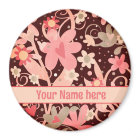 Fun Pink Flowers Personalized Inspirivity Magnet