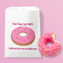 Fun Pink Frosted Ring Donut  - 2 custom text lines