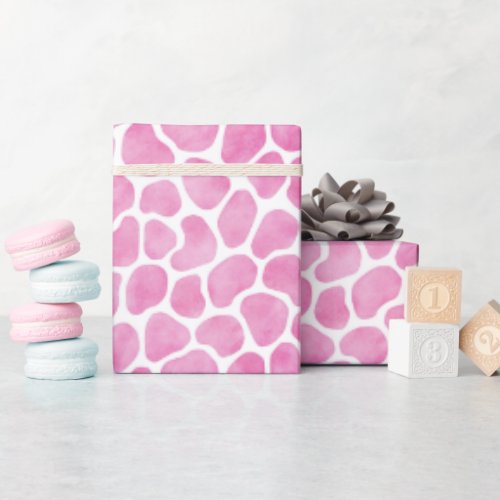 Fun Pink Giraffe Pattern Wrapping Paper