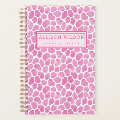 Fun Pink Giraffe Print Planner