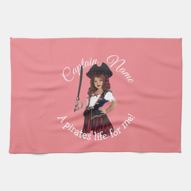 Fun Pink Girl   Kitchen Towel (Horizontal)