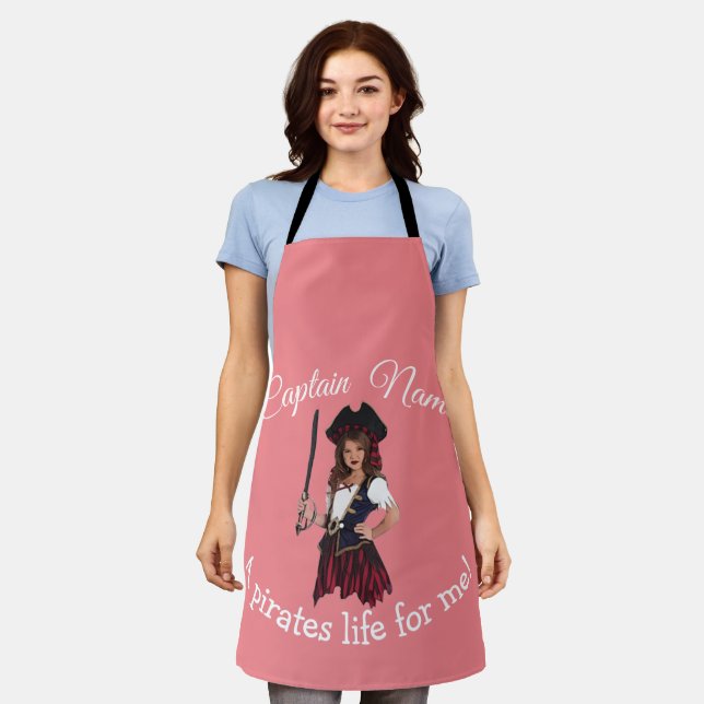 Fun Pink Girl Pirate   Apron (Worn)