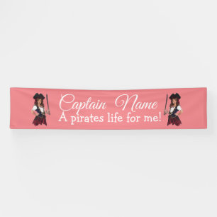 Fun Pink Girl Pirate Banner