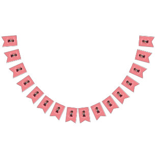 Fun Pink Girl Pirate Bunting Flags