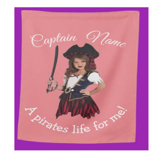 Fun Pink Girl Pirate House Flag