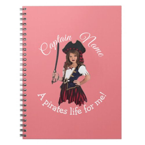 Fun Pink Girl Pirate Notebook